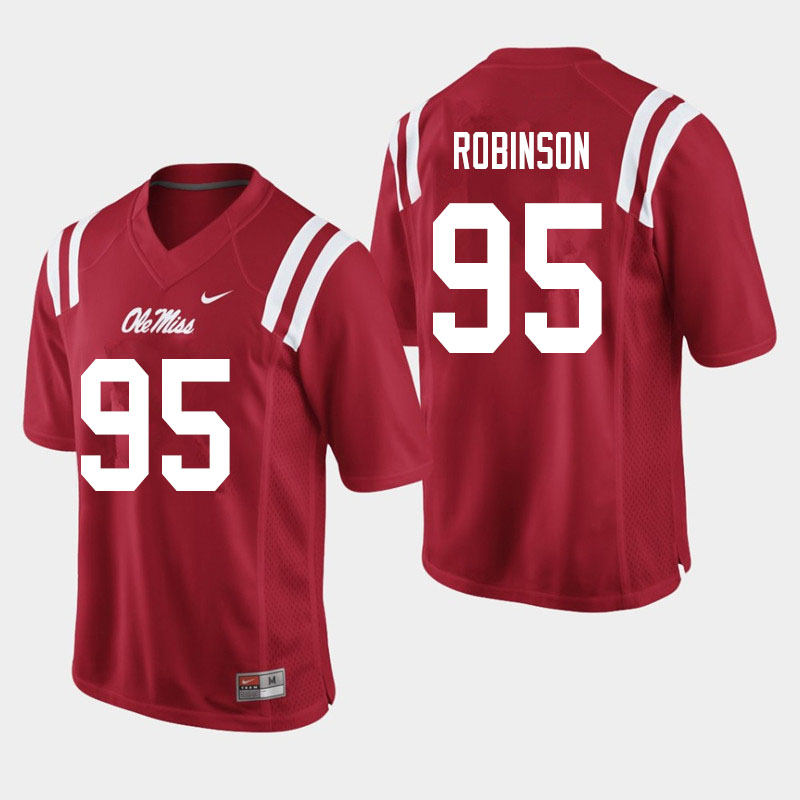 Tavius Robinson Ole Miss Rebels NCAA Men's Red #95 Stitched Limited College Football Jersey DQH0358QR